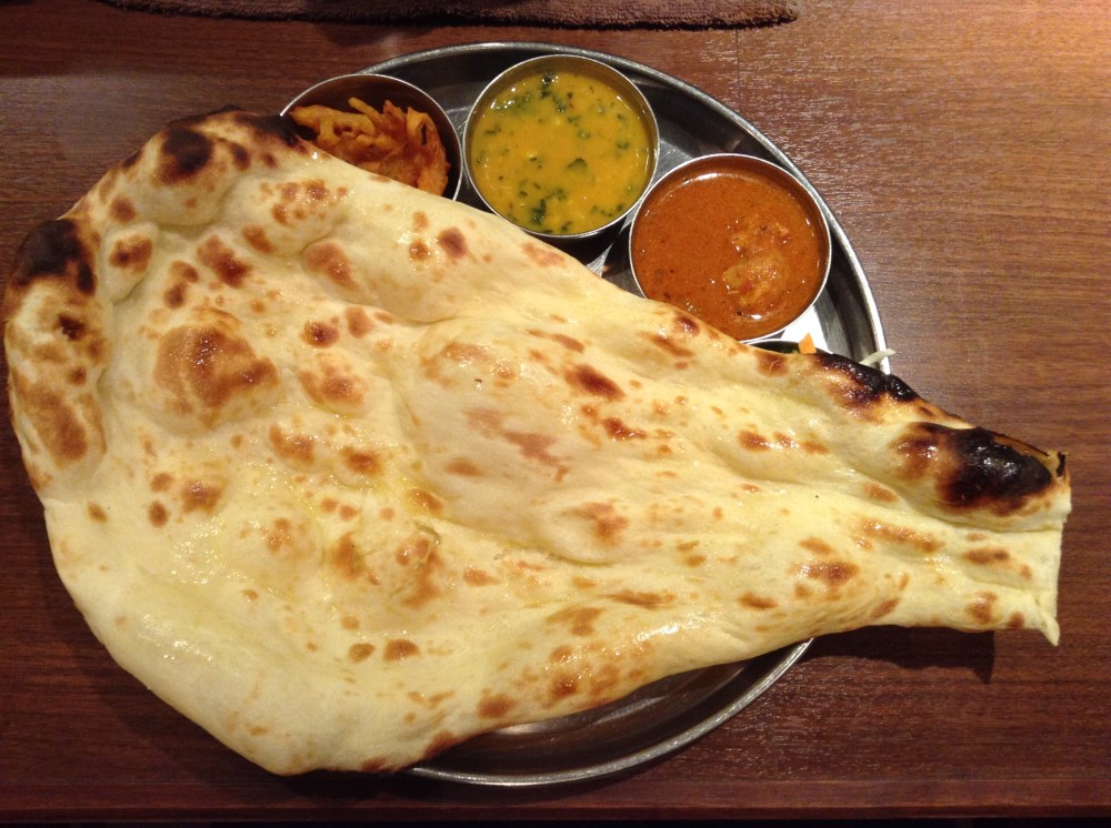 Curry and naan at Dakshin Yaesu