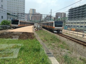 Cafe is on the train tracks
